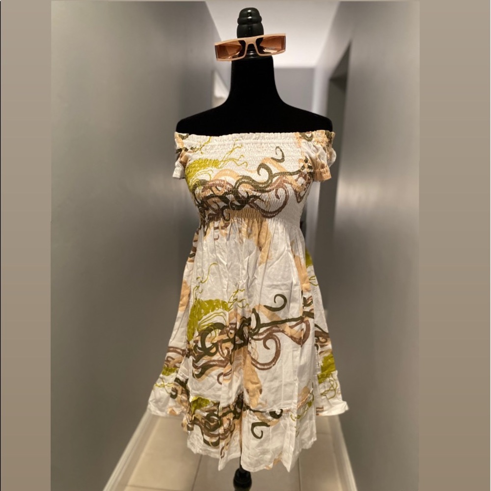 White Beach Off Shoulder Dress Brand New